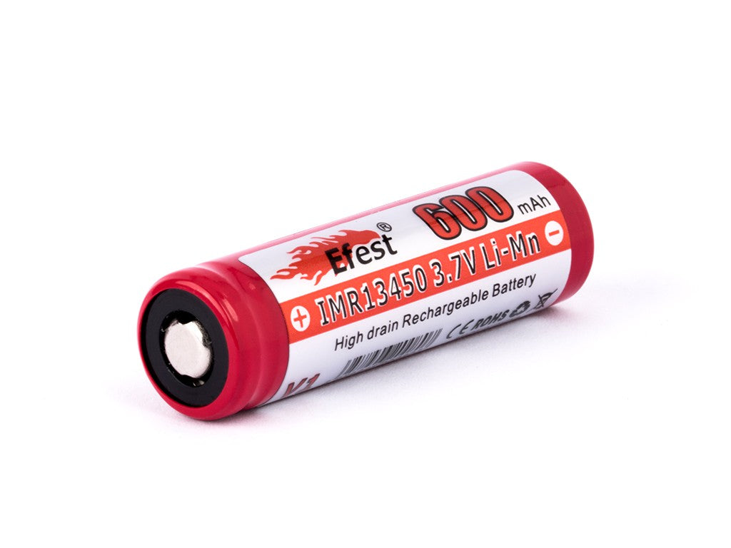 Efest IMR 13450 600mAh 3,6V - 3,7V Li-Ion-Akku (Pluspol flach)