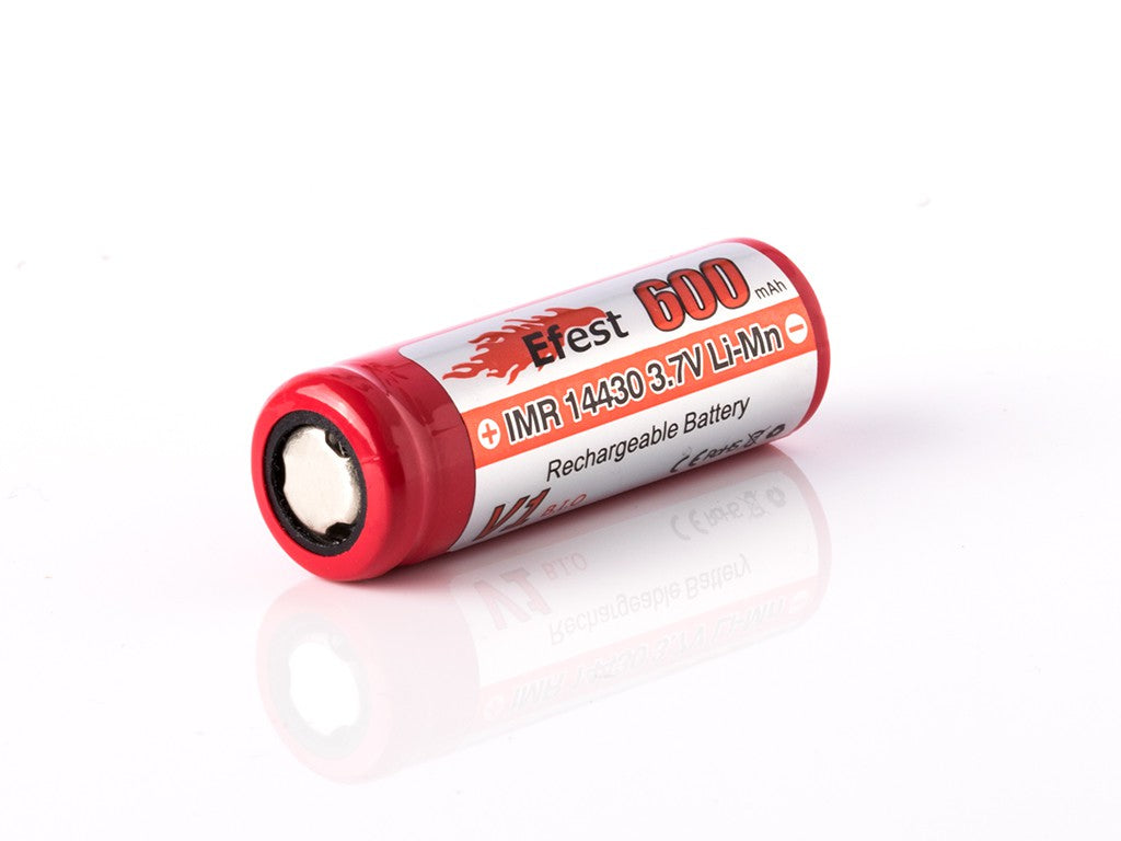 Efest IMR 14430 600mAh 3,6V - 3,7V Li-Ion-Akku (Pluspol flach)