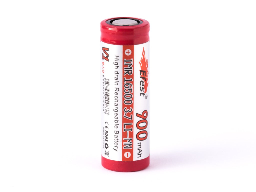 Efest IMR 16500 900mAh 3,6V - 3,7V Li-Ion-Akku (Pluspol flach)
