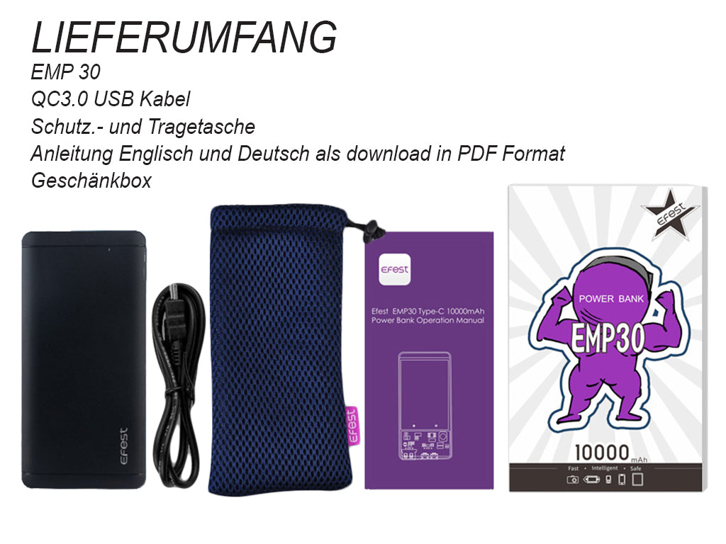 Efest EMP30 Typ C USB-Powerbank mit 10.000mAh