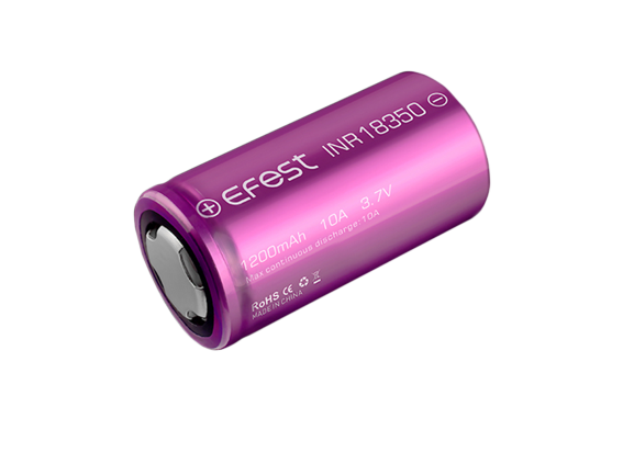 Kastar 2x IMR18350 1200mAh 3.7V High Drain Li-ion Batteries - Flat Top, 7A Discharge
