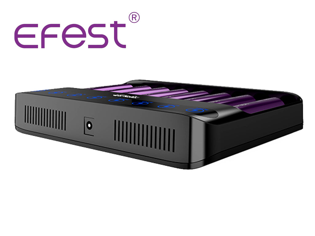 Efest Lush Q8 Ladegerät mit 8 Schächten für Lithium Ionen Akkus