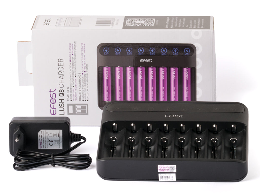Efest Lush Q8 Ladegerät mit 8 Schächten für Lithium Ionen Akkus