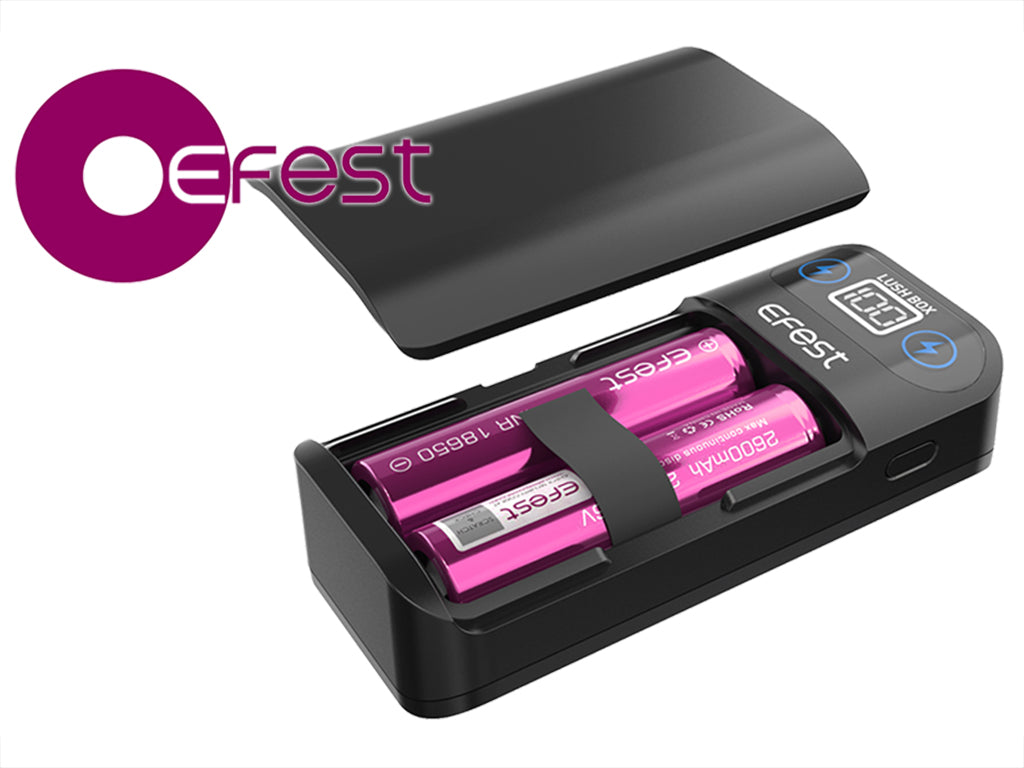 Efest Lush Box Powerbank Ladegerät für 18650 3,6V -3,7V Lithium Ionen Akkus