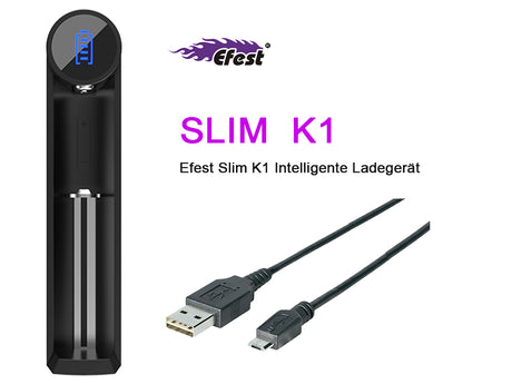Efest SLIM K1: 1-Schacht USB-Li-Ion-Akkulader