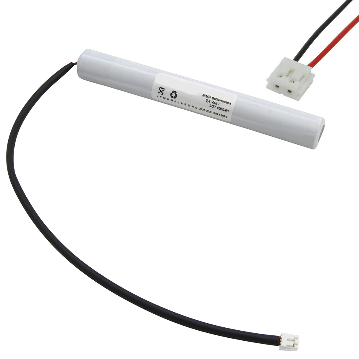 AccuCell Notleuchtenakku für Elubat 137887, 2,4 Volt mit Kabel und Stecker