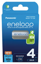 Eneloop Panasonic Ni-MH Akku 800mAh AAA 1,2V - 4 Stück BK-4MCDE/4BE