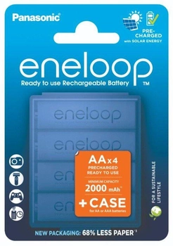 Eneloop Panasonic Ni-MH Akku 2000mAh AA 1,2V - 4 Stück + Box BK-3MCDEC4BE