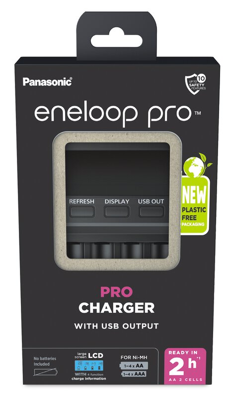 Panasonic Eneloop Pro Ladegerät BQ-CC65 für AA und AAA NiMh/NiCd Akkus