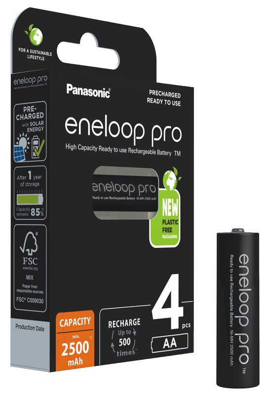 Panasonic Eneloop Pro Akku AA NiMH- 4er-Blister BK-3HCDE/4BE