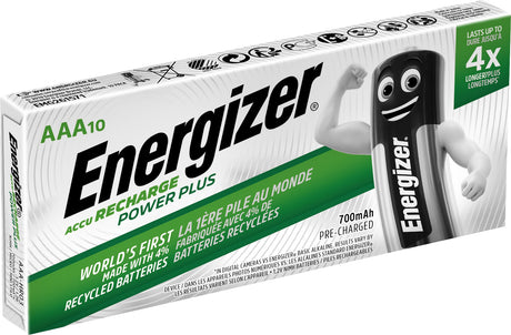 Energizer Akku NiMH, Micro, AAA, HR03, 1.2V/700mAh Power Plus, Pre-charged, Retail (10-Pack)