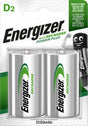 Energizer Akku NiMH, Mono, D, HR20, 1.2V/2500mAh Power Plus, Pre-charged, Retail Blister (2-Pack)