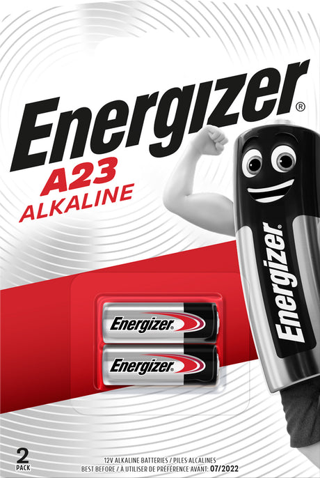 Energizer Batterie Alkaline, A23, MN21, V23GA, 12V Electronics, Retail Blister (2-Pack)