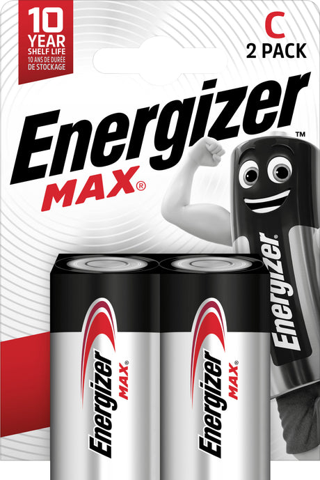 Energizer Batterie Alkaline, Baby, C, LR14, 1.5V Max, Retail Blister (2-Pack)