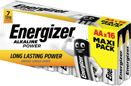 Energizer Batterie Alkaline, Mignon, AA, LR06, 1.5V Alkaline Power, Retail Blister (16-Pack)