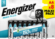 Energizer Batterie Alkaline, Mignon, AA, LR06, 1.5V Max Plus, Retail Blister (8-Pack)