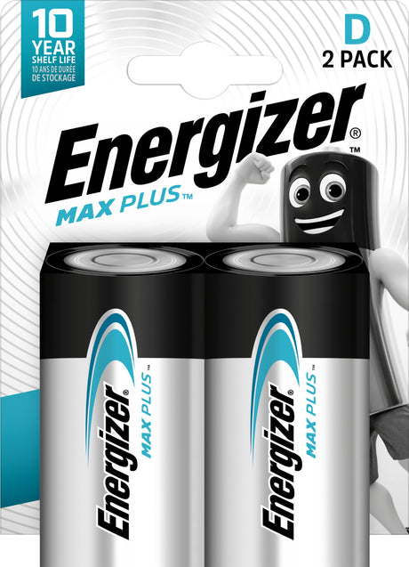 Energizer Batterie Alkaline, Mono, D, LR20, 1.5V Max Plus, Retail Blister (2-Pack)