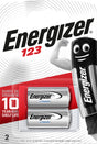 Energizer Batterie Lithium, CR123, 3V Photo, Retail Blister (2-Pack)