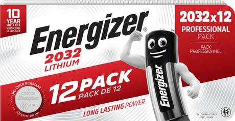 Energizer Batterie Lithium, Knopfzelle, CR2032, 3V Electronics, Retail Blister (12-Pack)