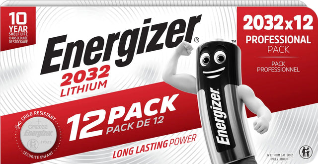 Energizer Batterie Lithium, Knopfzelle, CR2032, 3V Electronics, Retail Blister (12-Pack)