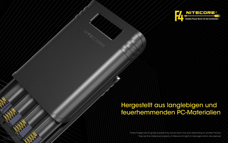 Nitecore F4 FlexBank Powerbank-Ladegerät für Li-Ionen-Akkus