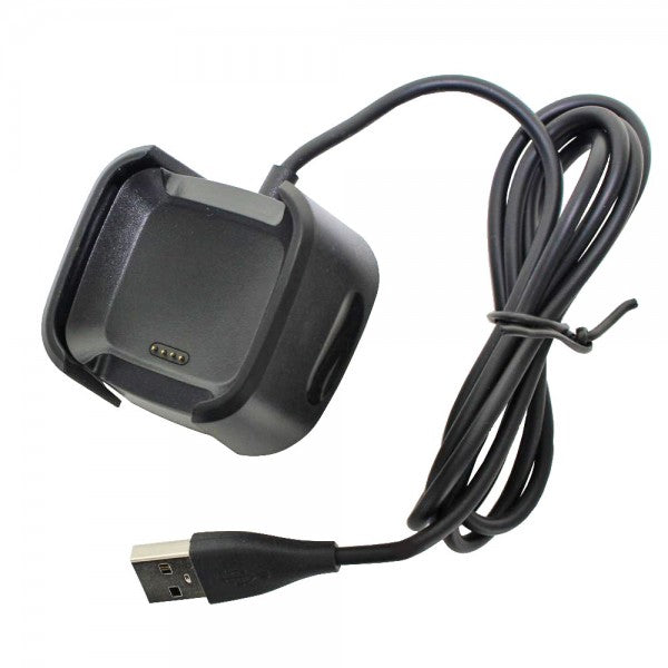 AccuCell Ladegerät passend für die Fitbit Versa schwarz mit USB Kabel 1 Meter, Ladekabel für Fitbit Versa