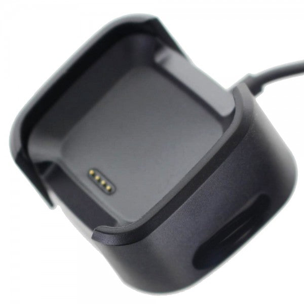 AccuCell Ladegerät passend für die Fitbit Versa schwarz mit USB Kabel 1 Meter, Ladekabel für Fitbit Versa