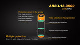 Fenix 18650 Li-Ion-Akku 3500mAh, 3,6V - 3,7V ARB-L18-3500 (Pluspol erhöht, geschützt)