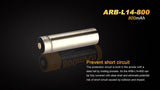 Fenix 14500 - 800mAh, 3,6V - 3,7V ARB-L14-800 Li-Ion-Akku (Pluspol erhöht)