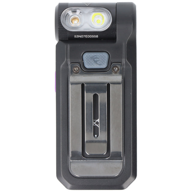 Fenix SW05R-UV LED-Taschenlampe, mit Rotlicht, Clip und Magnet, 200° verstellbarer Lampenkopf, wiederaufladbar