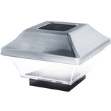 EZ Solar Zaunpfostenleuchte Solar LED Leuchte für Zaunpfähle, Garten Pfostenkappen, Zaunpfosten GL067SS in Edelstahl und Kunststoff mit 2 Adaptern