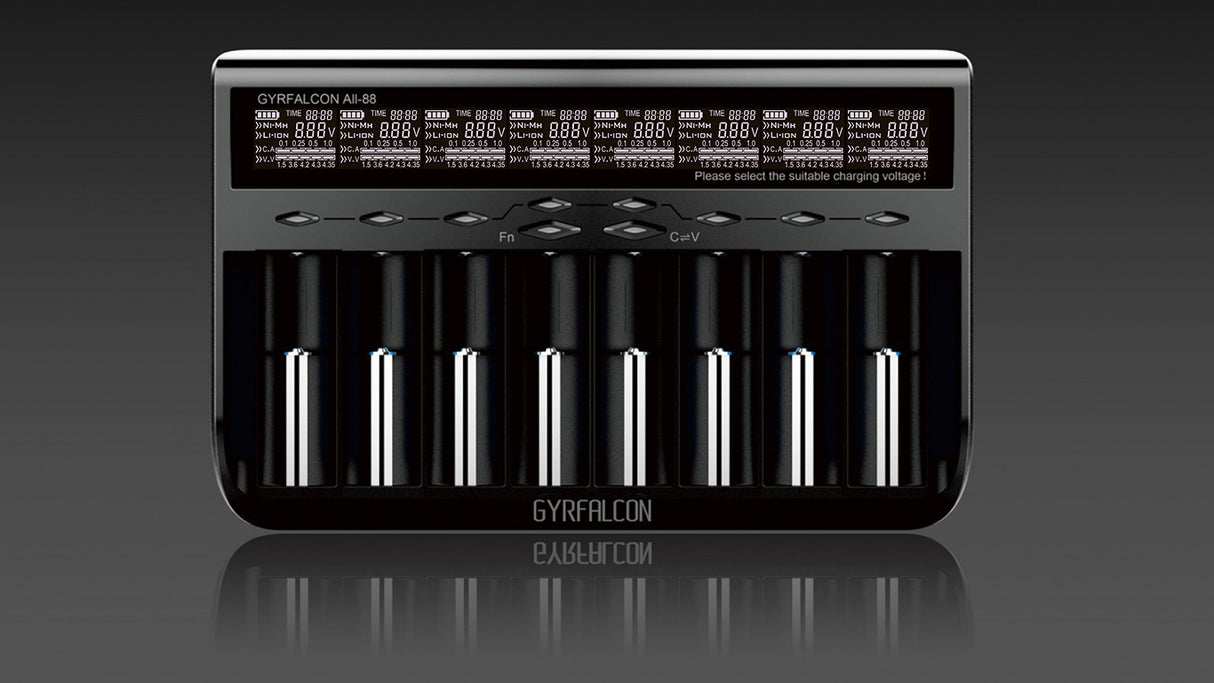 Enova Gyrfalcon All-88 - 8fach Akkuladegerät für Li-Ion, LiFePO4 & NiMH