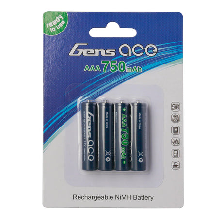 Gens Ace AAA NIMH 750mAh 1,2V Batterie (4 Stück) für Mini-Z