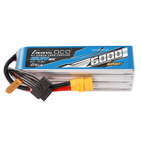 Gens Ace Sport G-Tech 6000 mAh 22,2 V 80 C 6S1P Akkupack mit XT90-Stecker