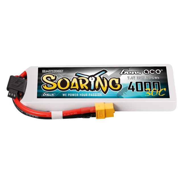 Gens ace 4000mAh 2S 30C LiPo-Akku mit XT60 | Soaring-Serie | G-Tech
