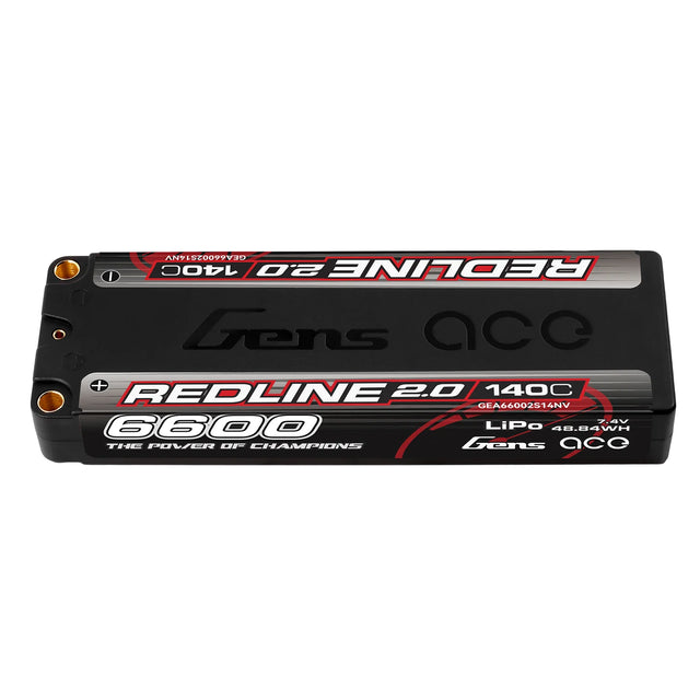 Gens ace Redline 2.0 Serie 6600mAh 7.4V 140C 2S1P HardCase 57# Lipo-Akku