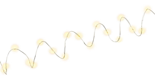 Goobay 20er LED-Silberdraht-Lichterkette, inkl. Timer - Stimmungsvolle Leuchtdekoration für den Innenbereich
