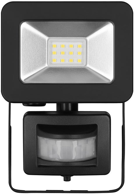 Goobay LED-Außenstrahler, 10 W, mit Bewegungsmelder - mit 850 lm, neutralweißem Licht (4000 K), PIR-Sensor mit ON-/OFF-Funktion und M16-Kabelverschraubung, für den Außeneinsatz geeignet (IP44)