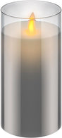 Goobay LED-Echtwachs-Kerze im Glas, 7,5 x 15 cm - wunderschöne und sichere Lichtlösung für viele Bereiche wie Haus und Loggia, Büros oder Schulen
