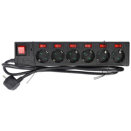Goobay Steckdosenleiste 6-fach mit Überspannungsschutz und Schalter, einzeln schaltbar, 1,5 Meter Kabellänge