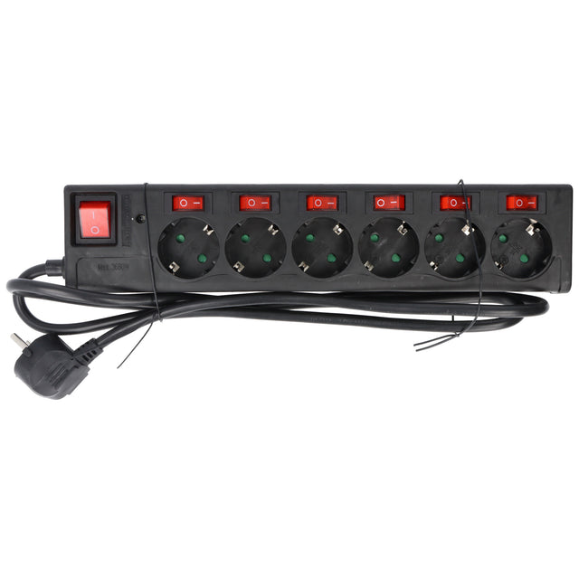 Goobay Steckdosenleiste 6-fach mit Überspannungsschutz und Schalter, einzeln schaltbar, 1,5 Meter Kabellänge