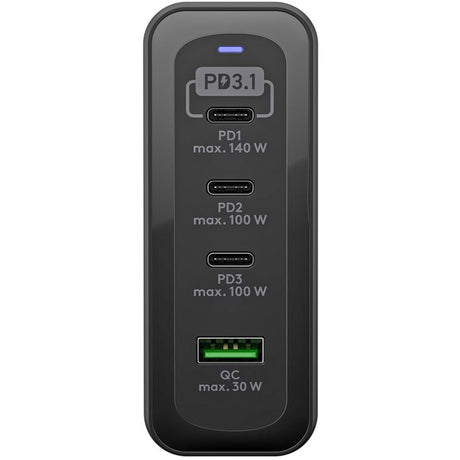 Goobay USB-C™ PD GaN Multiport-Schnellladegerät max. 240 W, schwarz