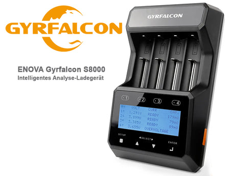 Enova Gyrfalcon S8000 professionelles Universal-Analyse-Ladegerät für alle Akku-Typen