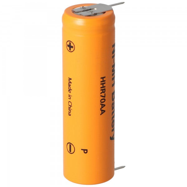 Panasonic Flat Top HHR-70AA NiMH Akku 1,2V 700mAh, Mignon AA Akku mit Printanschluss auf Plus und Minus