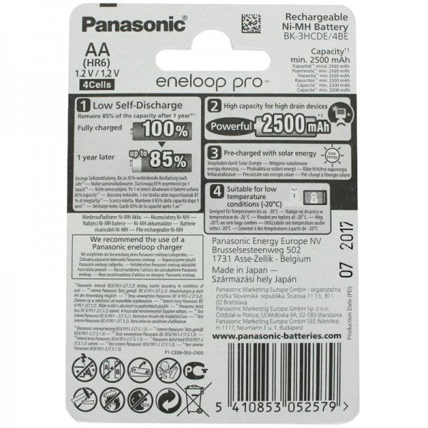 Eneloop Pro 1,2V 2500mAh HR-3UWX 4er Pack inkl. Akkubox