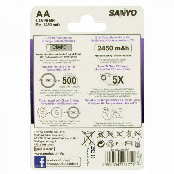 Eneloop Pro 1,2V 2500mAh HR-3UWX 8er Pack inkl. Akkubox