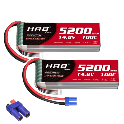 HRB 14,8V 4S 5200mAh LiPo-Akku 100C mit EC5-Stecker (2 St.)