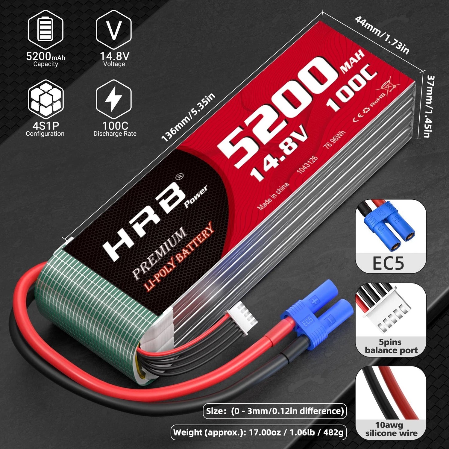 5200mAh / 4S / EC5