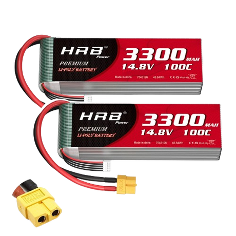 HRB 14,8V 4S LiPo-Akku 3300mAh 100C mit XT60-Stecker (2 St.)