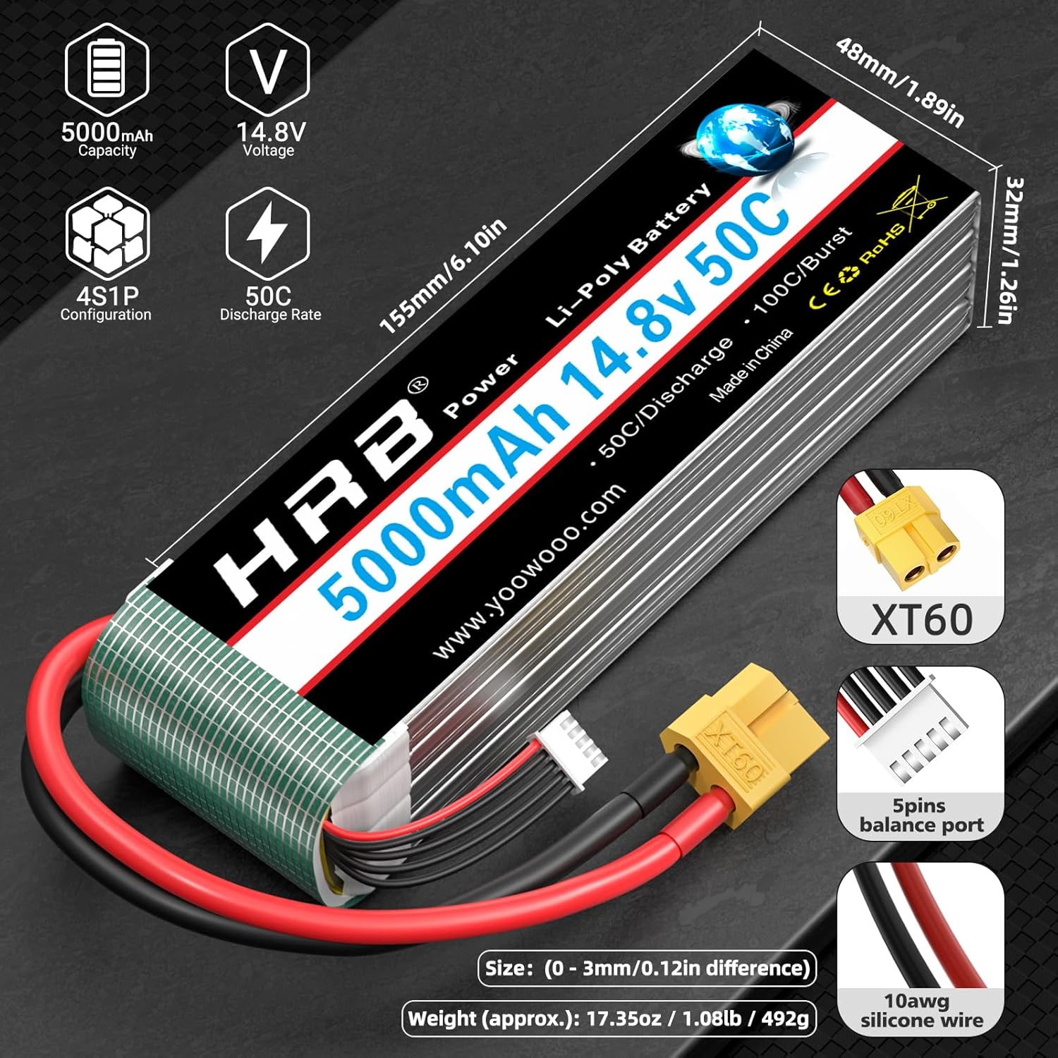 5000mAh / 4S / XT60